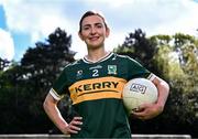1 May 2024; Cáit Lynch of Kerry poses for a portrait at the official AIG & LGFA Partnership Launch for the 2024 season at Iveagh Gardens in Dublin. Attendees at the announcement included Jess Tobin of Dublin, Saoirse Lally of Mayo, Cáit Lynch of Kerry, Blaithin Mackin of Armagh, Aoibhín Cleary of Meath. Photo by Piaras Ó Mídheach/Sportsfile