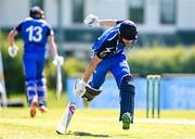 1 May 2024; Tim Tector of Leinster Lightning takes a single run during the Cricket Ireland Inter-Provincial Trophy match between Leinster Lightning and Munster Reds at Pembroke Cricket Club in Dublin. Photo by Tyler Miller/Sportsfile