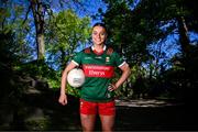 1 May 2024; Saoirse Lally of Mayo poses for a portrait at the official AIG & LGFA Partnership Launch for the 2024 season at Iveagh Gardens in Dublin. Attendees at the announcement included Jess Tobin of Dublin, Saoirse Lally of Mayo, Cáit Lynch of Kerry, Blaithin Mackin of Armagh and Aoibhín Cleary of Meath. Photo by Piaras Ó Mídheach/Sportsfile