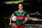 1 May 2024; Saoirse Lally of Mayo poses for a portrait at the official AIG & LGFA Partnership Launch for the 2024 season at Iveagh Gardens in Dublin. Attendees at the announcement included Jess Tobin of Dublin, Saoirse Lally of Mayo, Cáit Lynch of Kerry, Blaithin Mackin of Armagh and Aoibhín Cleary of Meath. Photo by Piaras Ó Mídheach/Sportsfile