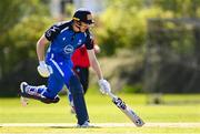 1 May 2024; Harry Tector of Leinster Lightning takes a single run during the Cricket Ireland Inter-Provincial Trophy match between Leinster Lightning and Munster Reds at Pembroke Cricket Club in Dublin. Photo by Tyler Miller/Sportsfile