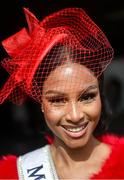 1 May 2024; Racegoer Aishah Akorede during day two of the Punchestown Festival at Punchestown Racecourse in Kildare. Photo by David Fitzgerald/Sportsfile