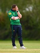 1 May 2024; Graham Hume of North West Warriors reacts during the Cricket Ireland Inter-Provincial Trophy match between Northern Knights and North West Warriors at Pembroke Cricket Club in Dublin. Photo by Tyler Miller/Sportsfile