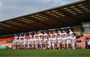 1 May 2024; The Tyrone team before the EirGrid Ulster GAA U20 Football Championship Final match between Derry and Tyrone at the Box-It Athletic Grounds in Armagh. Photo by Ben McShane/Sportsfile