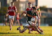 1 May 2024; Luke Crowley of Kerry gets clear of David Buckley of Cork during the EirGrid Munster GAA U20 Football Championship Final match between Kerry and Cork at Austin Stack Park in Tralee, Kerry. Photo by Brendan Moran/Sportsfile
