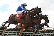 1 May 2024; Baltic Bird, with Oakley Brown up, during the Adare Manor Opportunity Series Final Handicap Hurdle during day two of the Punchestown Festival at Punchestown Racecourse in Kildare. Photo by Seb Daly/Sportsfile