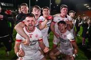 1 May 2024; Tyrone players celebrate after the EirGrid Ulster GAA U20 Football Championship Final match between Derry and Tyrone at the Box-It Athletic Grounds in Armagh. Photo by Ben McShane/Sportsfile