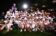 1 May 2024; Tyrone players celebrate with the Corn Dhónaill Uí Mhurchú cup after the EirGrid Ulster GAA U20 Football Championship Final match between Derry and Tyrone at the Box-It Athletic Grounds in Armagh. Photo by Ben McShane/Sportsfile