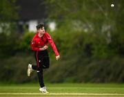 2 May 2024; Mike Frost of Munster Reds bowls during the Cricket Ireland Inter-Provincial Trophy match between Munster Reds and Northern Knights at Pembroke Cricket Club in Dublin. Photo by Harry Murphy/Sportsfile
