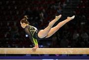 2 May 2024; Emma Slevin of Ireland competes in the Women's Senior Balance Beam Qualification subdivision 1 on day one of the 2024 Women's Artistic Gymnastics European Championships at Fiera di Rimini in Rimini, Italy. Photo by Filippo Tomasi/Sportsfile