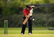 2 May 2024; Ali Frost of Munster Reds bats during the Cricket Ireland Inter-Provincial Trophy match between Munster Reds and Northern Knights at Pembroke Cricket Club in Dublin. Photo by Harry Murphy/Sportsfile
