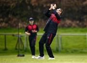 2 May 2024; James McCollum of Northern Knights catches out Brandon Kruger of Munster Reds during the Cricket Ireland Inter-Provincial Trophy match between Munster Reds and Northern Knights at Pembroke Cricket Club in Dublin. Photo by Harry Murphy/Sportsfile