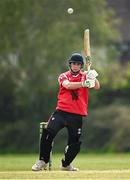 2 May 2024; Joshua Manley of Munster Reds bats during the Cricket Ireland Inter-Provincial Trophy match between Munster Reds and Northern Knights at Pembroke Cricket Club in Dublin. Photo by Harry Murphy/Sportsfile