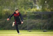 2 May 2024; Matthew Humphreys of Northern Knights bowls during the Cricket Ireland Inter-Provincial Trophy match between Munster Reds and Northern Knights at Pembroke Cricket Club in Dublin. Photo by Harry Murphy/Sportsfile