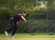 2 May 2024; Ruhan Pretorius of Northern Knights bowls during the Cricket Ireland Inter-Provincial Trophy match between Munster Reds and Northern Knights at Pembroke Cricket Club in Dublin. Photo by Harry Murphy/Sportsfile