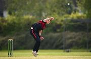 2 May 2024; Tom Mayes of Northern Knights bowls during the Cricket Ireland Inter-Provincial Trophy match between Munster Reds and Northern Knights at Pembroke Cricket Club in Dublin. Photo by Harry Murphy/Sportsfile