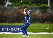 2 May 2024; Barry McCarthy of Leinster Lightning catches out Stephen Doheny of North West Warriors during the Cricket Ireland Inter-Provincial Trophy match between Leinster Lightning and North West Warriors at Pembroke Cricket Club in Dublin. Photo by Harry Murphy/Sportsfile