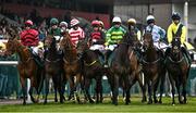 2 May 2024; Runners and riders before the Frontline Security Handicap Steeplechase during day three of the Punchestown Festival at Punchestown Racecourse in Kildare. Photo by Seb Daly/Sportsfile