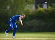 2 May 2024; Barry McCarthy of Leinster Lightning bowls during the Cricket Ireland Inter-Provincial Trophy match between Leinster Lightning and North West Warriors at Pembroke Cricket Club in Dublin. Photo by Harry Murphy/Sportsfile
