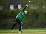 2 May 2024; Andy McBrine of North West Warriors bowls during the Cricket Ireland Inter-Provincial Trophy match between Leinster Lightning and North West Warriors at Pembroke Cricket Club in Dublin. Photo by Harry Murphy/Sportsfile