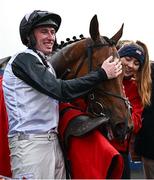 2 May 2024; Jockey Jack Kennedy and Teahupoo after winning the Ladbrokes Champion Stayers Hurdle during day three of the Punchestown Festival at Punchestown Racecourse in Kildare. Photo by Seb Daly/Sportsfile