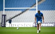 3 May 2024; Caelan Doris with a gaelic football during a Leinster Rugby captain's run at Croke Park in Dublin. Photo by Harry Murphy/Sportsfile