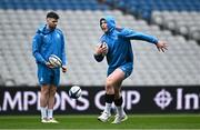 3 May 2024; Joe McCarthy, right, and Harry Byrne during a Leinster Rugby captain's run at Croke Park in Dublin. Photo by Harry Murphy/Sportsfile