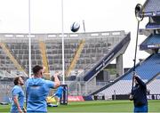 3 May 2024; Dan Sheehan throws a lineout during a Leinster Rugby captain's run at Croke Park in Dublin. Photo by Harry Murphy/Sportsfile