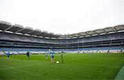 3 May 2024; Dan Sheehan throws a lineout during a Leinster Rugby captain's run at Croke Park in Dublin. Photo by Harry Murphy/Sportsfile