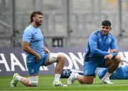 3 May 2024; Caelan Doris and Michael Ala'alatoa during a Leinster Rugby captain's run at Croke Park in Dublin. Photo by Harry Murphy/Sportsfile