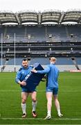 3 May 2024; Cian Healy and Jamie Osborne during a Leinster Rugby captain's run at Croke Park in Dublin. Photo by Harry Murphy/Sportsfile
