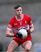 1 May 2024; Ruairi Forbes of Derry during the EirGrid Ulster GAA U20 Football Championship Final match between Derry and Tyrone at the Box-It Athletic Grounds in Armagh. Photo by Ben McShane/Sportsfile