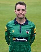 3 May 2024; Andy McBrine of North West Warriors poses for a portrait before the Cricket Ireland Inter-Provincial Trophy match between North West Warriors and Munster Reds at Pembroke Cricket Club in Dublin. Photo by Piaras Ó Mídheach/Sportsfile