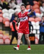 1 May 2024; Johnny McGuckian of Derry during the EirGrid Ulster GAA U20 Football Championship Final match between Derry and Tyrone at the Box-It Athletic Grounds in Armagh. Photo by Ben McShane/Sportsfile