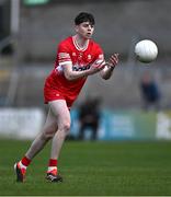 1 May 2024; Shea McCann of Derry during the EirGrid Ulster GAA U20 Football Championship Final match between Derry and Tyrone at the Box-It Athletic Grounds in Armagh. Photo by Ben McShane/Sportsfile