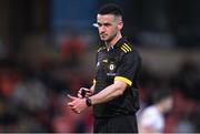1 May 2024; Referee Diarmuid Boylan during the EirGrid Ulster GAA U20 Football Championship Final match between Derry and Tyrone at the Box-It Athletic Grounds in Armagh. Photo by Ben McShane/Sportsfile