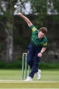 3 May 2024; Craig Young of North West Warriors during the Cricket Ireland Inter-Provincial Trophy match between North West Warriors and Munster Reds at Pembroke Cricket Club in Dublin. Photo by Piaras Ó Mídheach/Sportsfile