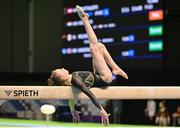 3 May 2024; Mimi Moloney of Ireland competes in the Junior Balance Beam Qualification subdivision 3 on day two of the 2024 Women's Artistic Gymnastics European Championships at Fiera di Rimini in Rimini, Italy. Photo by Filippo Tomasi/Sportsfile