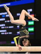 3 May 2024; Mimi Moloney of Ireland competes in the Junior Balance Beam Qualification subdivision 3 on day two of the 2024 Women's Artistic Gymnastics European Championships at Fiera di Rimini in Rimini, Italy. Photo by Filippo Tomasi/Sportsfile