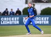 3 May 2024; Harry Tector of Leinster Lightning reacts during the Cricket Ireland Inter-Provincial Trophy match between Leinster Lightning  and Northern Knights at Pembroke Cricket Club in Dublin. Photo by Piaras Ó Mídheach/Sportsfile