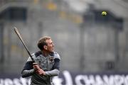 3 May 2024; Northampton Saints head coach Sam Vesty plays hurling during a Northampton Saints captain's run at Croke Park in Dublin. Photo by Harry Murphy/Sportsfile