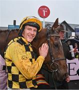 3 May 2024; Jockey Paul Townend and State Man after winning the Boodles Champion Hurdle during day four of the Punchestown Festival at Punchestown Racecourse in Kildare. Photo by Seb Daly/Sportsfile