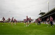 3 May 2024; Derry City players warm up before the SSE Airtricity Men's Premier Division match between Galway United and Derry City at Eamonn Deacy Park in Galway. Photo by Tom Beary/Sportsfile