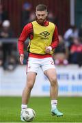 3 May 2024; Conor Keeley of St Patrick's Athletic warms up before the SSE Airtricity Men's Premier Division match between St Patrick's Athletic and Drogheda United at Richmond Park in Dublin. Photo by Shauna Clinton/Sportsfile