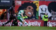 3 May 2024; Aaron Greene of Shamrock Rovers has a shot on goal during the SSE Airtricity Men's Premier Division match between Bohemians and Shamrock Rovers at Dalymount Park in Dublin. Photo by Stephen McCarthy/Sportsfile