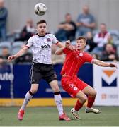 3 May 2024; Will Jarvis of Shelbourne in action against Archie Davies of Dundalk during the SSE Airtricity Men's Premier Division match between Dundalk and Shelbourne at Oriel Park in Dundalk, Louth. Photo by Ben McShane/Sportsfile