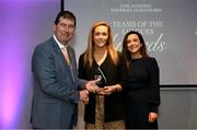 3 May 2024; The players selected on the Teams of the 2024 Lidl National Leagues were presented with their awards at Croke Park on Friday, May 3. The best players from the four divisions in the 2024 Lidl National Football Leagues were selected by the LGFA’s All Star committee. Caroline O'Hanlon of Armagh is pictured receiving her Division 1 award from Uachtarán Cumann Peil Gael na mBan, Mícheál Naughton and Christine McIntyre, Senior Partnerships and Events Manager, Lidl Ireland and Northern Ireland. Photo by Ramsey Cardy/Sportsfile