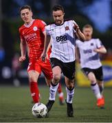 3 May 2024; Robbie Benson of Dundalk and John Martin of Shelbourne during the SSE Airtricity Men's Premier Division match between Dundalk and Shelbourne at Oriel Park in Dundalk, Louth. Photo by Ben McShane/Sportsfile