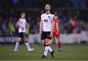 3 May 2024; Robbie Benson of Dundalk reacts after a missed opportunity on goal during the SSE Airtricity Men's Premier Division match between Dundalk and Shelbourne at Oriel Park in Dundalk, Louth. Photo by Ben McShane/Sportsfile