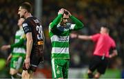 3 May 2024; Trevor Clarke of Shamrock Rovers reacts to a missed chance during the SSE Airtricity Men's Premier Division match between Bohemians and Shamrock Rovers at Dalymount Park in Dublin. Photo by Brendan Moran/Sportsfile